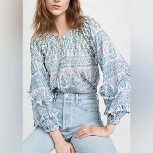 Bell long sleeve ruffle top